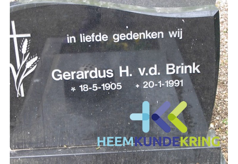Grafstenen kerkhof Herwen Coll. HKR (77) G.H.van den Brink